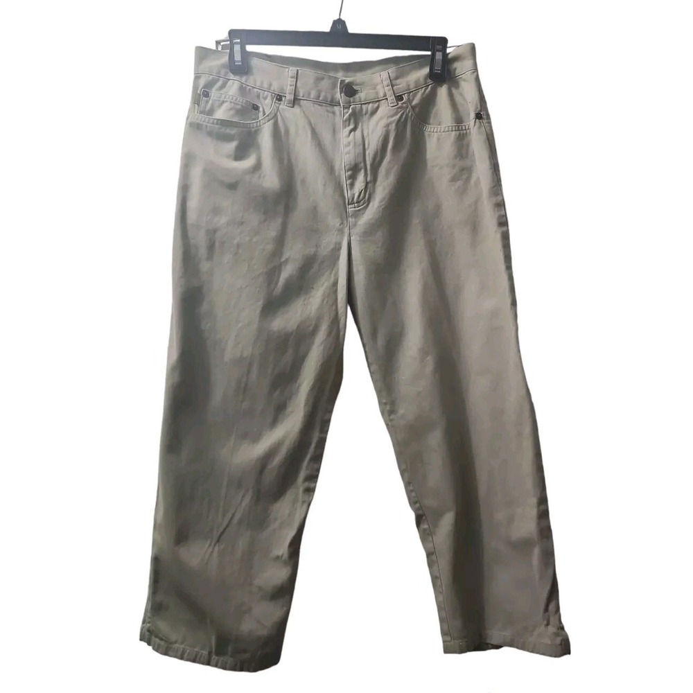 Lauren Jeans Co Ralph Lauren Cotton Cropped Denim Jean Women's 10 Beige 5-Pocket